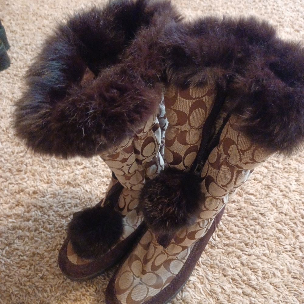 Coach Theona fur boots